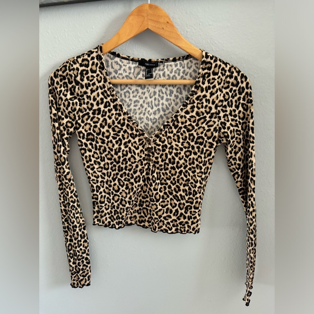 Animal print long sleeve top